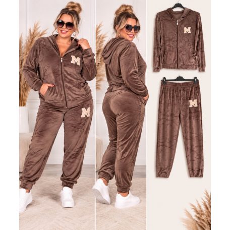 Barna plüss szabadidő szett 3/4xl